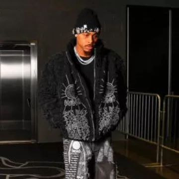 Bonnet Amiri Black Chunky Crystal porté par Justin Jefferson sur le compte Instagram @1jjuggernaut
