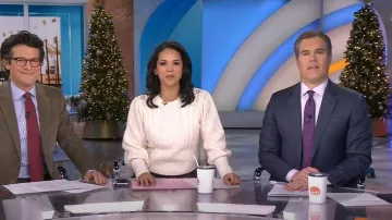 Generation Love Rylan Wool Cable-Knit Sweater worn by Laura Jarrett as seen in Today on December 26, 2024