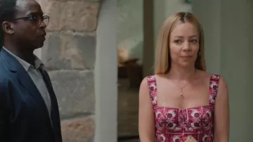 Dolce & Gabbana Majolica-Print Cotton Midi Dress worn by Rose Defoe (Fiona Button) as seen in The Split (S04E01)