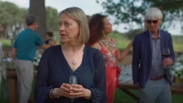 Alex Monroe Posy Bloom Loop Necklace worn by Hannah Stern (Nicola Walker) as seen in The Split (S04E01)