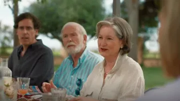 Massimo Dutti Linen Shirt With Pockets worn by Ruth Defoe (Deborah Findlay) as seen in The Split (S04E02)