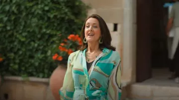 Pinko Green Swirl Print Dress worn by Valentina as seen in The Split (S04E02)