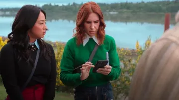 Colin Locascio Dakota Denim Skirt usado por AJ (Zosia Mamet) como se ve en Laid (S01E03)