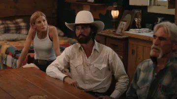 Ely Walker Men's Mini Southwestern Geo Print Long Sleeve Snap Western Shirt worn by Ethan Lee as seen in Yellowstone (S05E14)