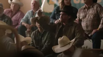 Freenote Cloth Waxed Riders Jacket in Oak worn by Kayce Dutton (Luke Grimes) as seen in Yellowstone (S05E14)