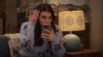 Fashion Nova Float On Butterfly Jacquard Sweater worn by Mayan (Mayan Lopez) as seen in Lopez vs Lopez (S03E08)