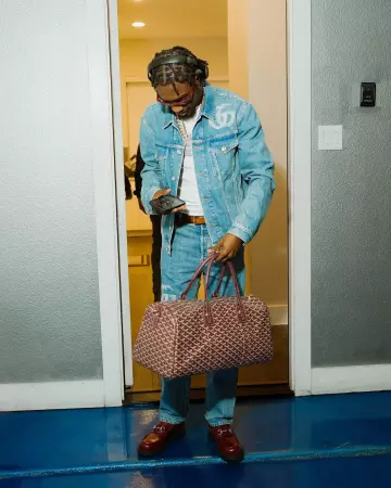 Gucci Burgundy Horsebit Chunky Loafers worn by Lil Tjay on the Instagram account @liltjay