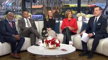 Cinq a Sept Khloe Bouclé Blazer in Faded Raspberry worn by Hoda Kotb as seen in Today on January 6, 2025