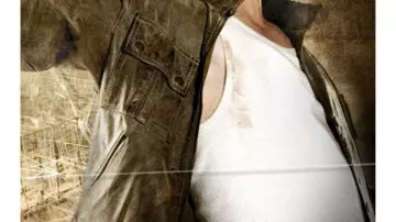 Chaqueta de cuero verde de Wesley (James McAvoy) en Wanted