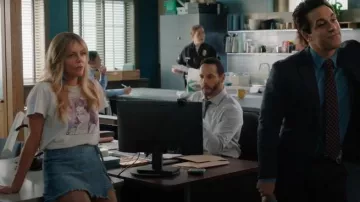 Free People We The Free Emmy Denim Skort worn by Morgan Gillory (Kaitlin Olson) as seen in High Potential (S01E08)