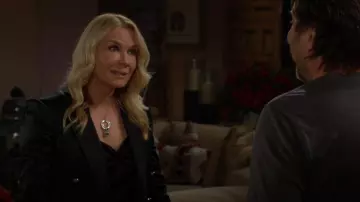 Alexis Bittar Circle Link Necklace with Liquid Metal Charms worn by  Brooke Logan(Katherine Kelly Lang) as seen in The Bold and the Beautiful on December 17, 2024