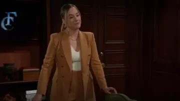 Zara Double Breasted Long Blazer worn by  Hope Logan(Annika Noelle) as seen in The Bold and the Beautiful on December 17, 2024