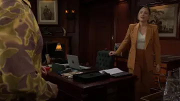 Zara High Waisted Wide Leg Pants in Dark Camel worn by  Hope Logan (Annika Noelle) as seen in The Bold and the Beautiful on December 17, 2024