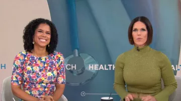 Vestido de Ronny Kobo Chariuna usado por Dana Jacobson visto en CBS Mornings el 1 de enero de 2025