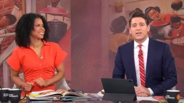 Vestido Milly Cady Atalie usado por Celine Gounder visto en CBS Mornings el 3 de enero de 2025