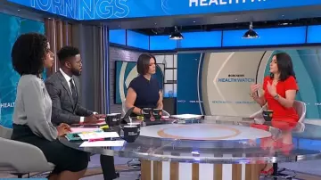 Robe Milly Cady Atalie portée par Céline Gounder vue dans CBS Mornings le 3 janvier 2025
