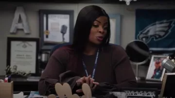 Simkhai Agata Flared-Sleeve Fitted Knit Top worn by Ava Coleman (Janelle James) as seen in Abbott Elementary (S04E09)