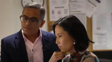 Ted Baker Corah Supernatural High Neck Blouse worn by Vicky Nguyen as seen in Today on January 8, 2025