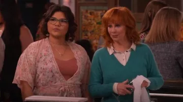 Mango Floral Fluttery Sleeve Wrap Top worn by Isabella (Belissa Escobedo) as seen in Happy's Place (S01E05)