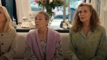 Olsen Pure Viscose 3/4 Sleeve Abstract Floral Tunic Blouse worn by Jo Ellen (Gwynyth Walsh) as seen in Virgin River (S06E01)