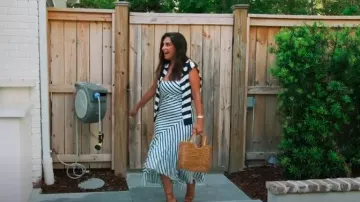 Alice + Olivia Rosa Striped Midi Dress worn by Leva Bonaparte as seen in Southern Charm (S10E05)