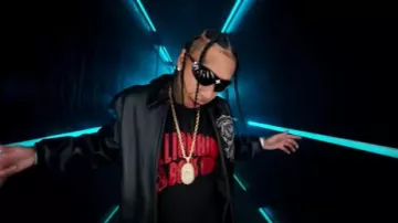 Louis Vuitton Black Crystal Flower 'Cyclone' Mask Sunglasses worn by Tyga in Tyga - Slave (Official Video)