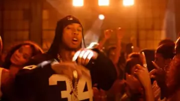 KITH x Mitchell & Ness 1990 Los Angeles Raiders #34 Jackson Black Jersey worn by Tyga in Tyga - Slave (Official Video)
