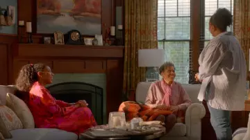 Farm Rio Bold Floral Satin Maxi Skirt worn by Gaby (Jessica Williams) as seen in Shrinking (S02E11)