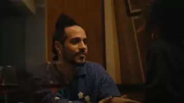 Kidsuper Purple Moon & Stars Crochet Cardigan worn by Russ in Russ - How Long (Official Video)