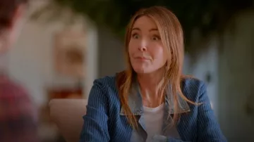 Greg Lauren Pinstripe Trucker Front Ollie In Indigo worn by Liz (Christa Miller) as seen in Shrinking (S02E12)