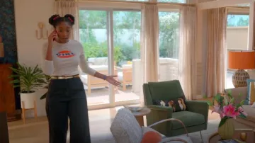 Re/Done '90s Girl Embellished Long Sleeve T-Shirt worn by Gaby (Jessica Williams) as seen in Shrinking (S02E12)