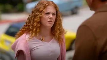 Mondo Mondo Tropicana Necklace In Gold worn by Summer (Rachel Stubington) as seen in Shrinking (S02E12)