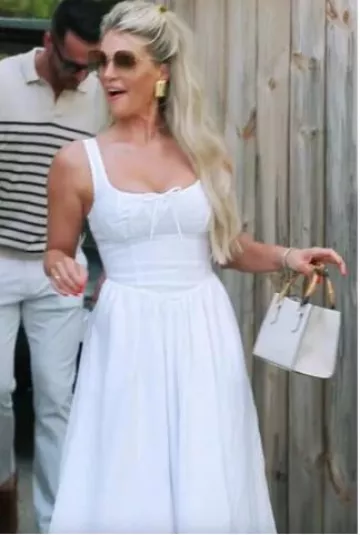 Reformation Balia Linen Dress worn by Madison LeCroy on Southern Charm 10X05 Beer and Loathing on January 10, 2025