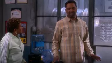 Ralph Lauren Plaid Woven Workshirt worn by Bernard Upshaw (Mike Epps) as seen in The Upshaws (S06E05)