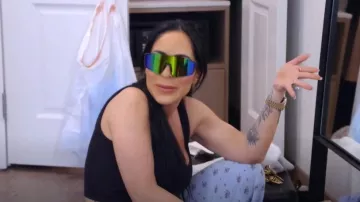 Rapha Pro Team Frameless Grilamid Cycling Sunglasses worn by Angelina Pivarnick as seen in Jersey Shore: Family Vacation (S07E31)