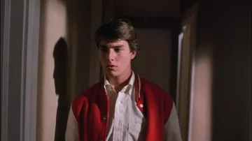 Veste Varsity rouge portée par Joel (Tom Cruise) dans Risky Business
