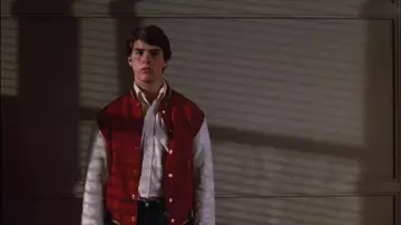 Red Varsity Jacket worn by Joel (Tom Cruise) in Risky Business