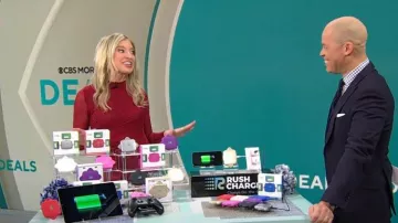 Bardot Liyana Dress worn by Ashley Bellman as seen in CBS Mornings on January 10, 2025