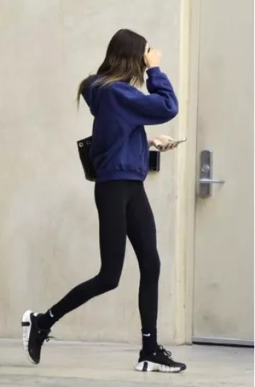 Nike Black Crew Socks worn by Kaia Gerber in Los Angeles on January 13, 2025