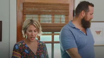 Yuanyiran Bamboo Rattan Weave Stud Women Earrings worn by Erin Napier as seen in Home Town (S09E03)