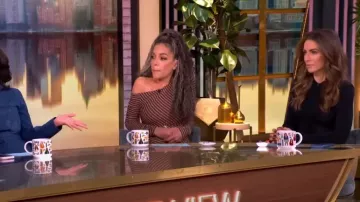 Ronny Kobo Annamaria Striped One-Shoulder Dress worn by Sunny Hostin as seen in The View on January 10, 2025