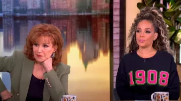 Fashionably Greek Black 1908 Sweatshirt worn by Sunny Hostin as seen in The View on January 15, 2025