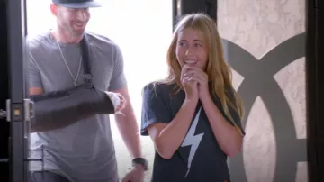 Aviator Nation Bolt Tee worn by Taylor El Moussa as seen in The Flipping El Moussas (S02E02)