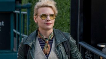 Chaqueta de cuero BLK DNM de Jillian Holtzmann (Kate McKinnon) en Cazafantasmas