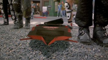 The real Hoverboard "Pit Bull" Biff Tannen (Thomas F. Wilson) in Back to the future 2
