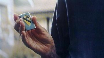 The lighter Zippo lighter U. S. Cavalry, Walt Kowalski (Clint Eastwood) in Gran Torino