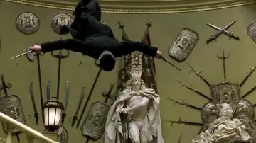 Les saïs utilisés par Neo (Keanu Reeves) dans le film Matrix Reloaded