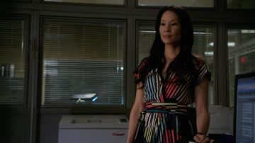 La robe Diane von Furstenberg de Dr. Joan Watson (Lucy Liu) dans Elementary