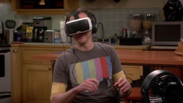 The Zeiss VR One of Sheldon Cooper (Jim Parsons) in The Big Bang Theory