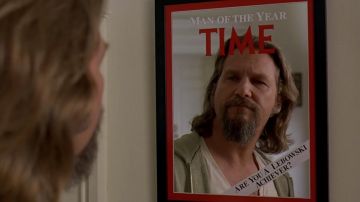 Le miroir Time Magazine de The Dude (Jeff Bridges) dans The Big Lebowski